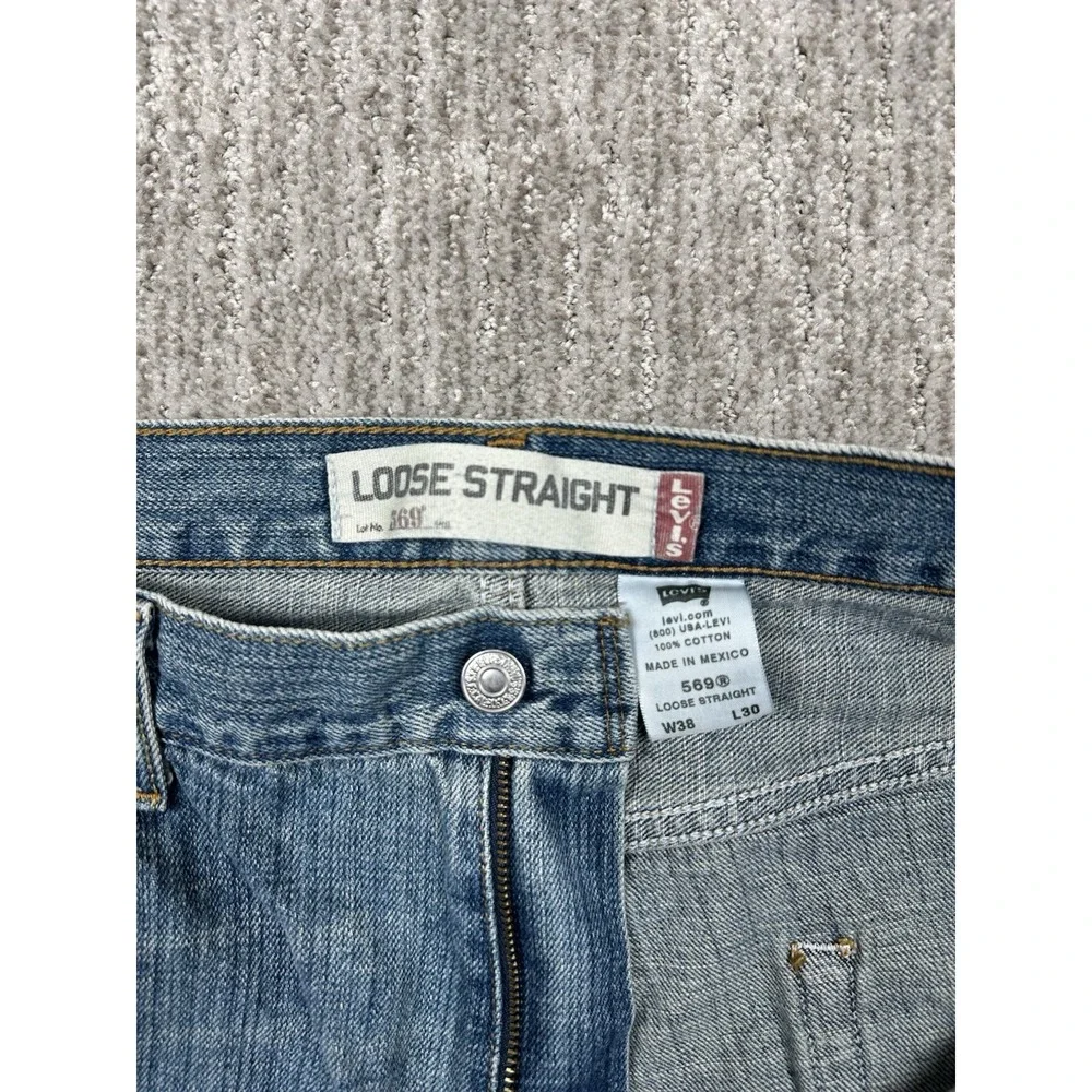 Vtg Levis 569 Jeans Mens 38x30 (fits 38x27) Blue Loose Fit Relaxed Denim Baggy